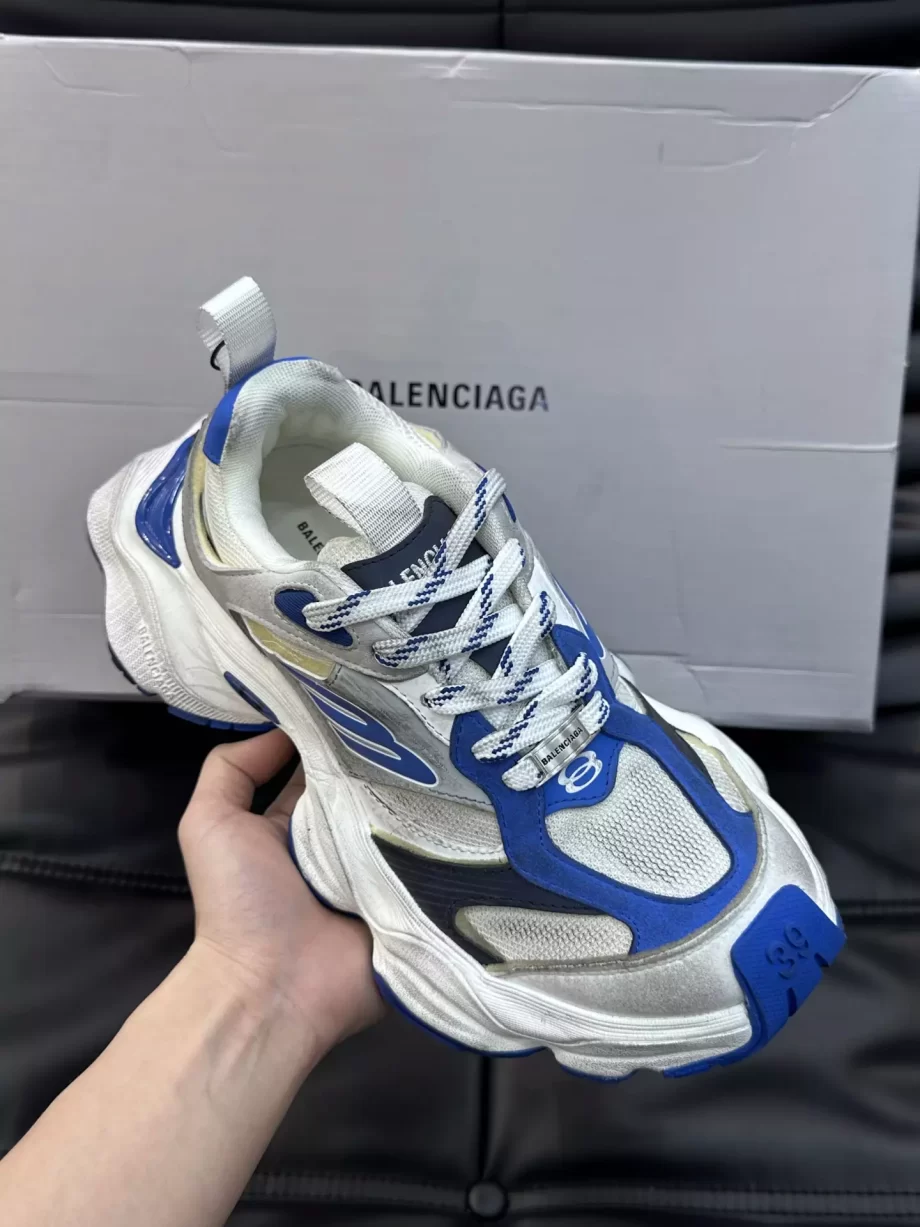 Balenciaga Men's Cargo Sneaker in Grey/White/Blue - BB285