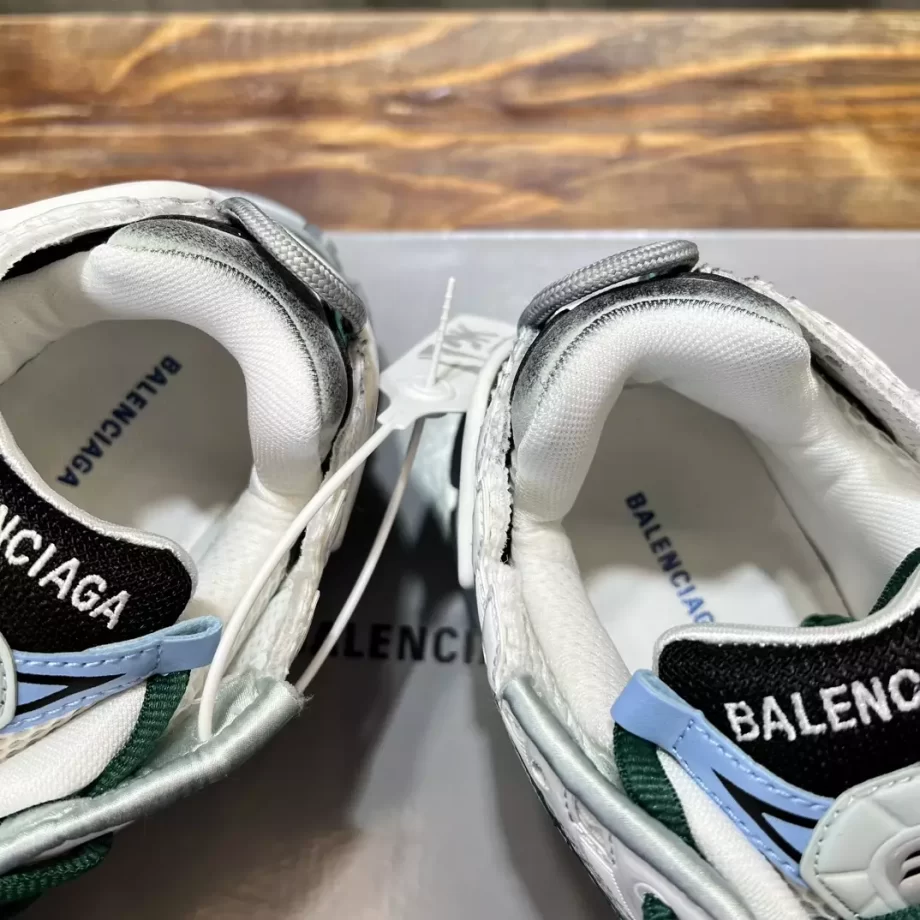 Balenciaga Men's Runner Sneaker in White/Green/Blue - BB302