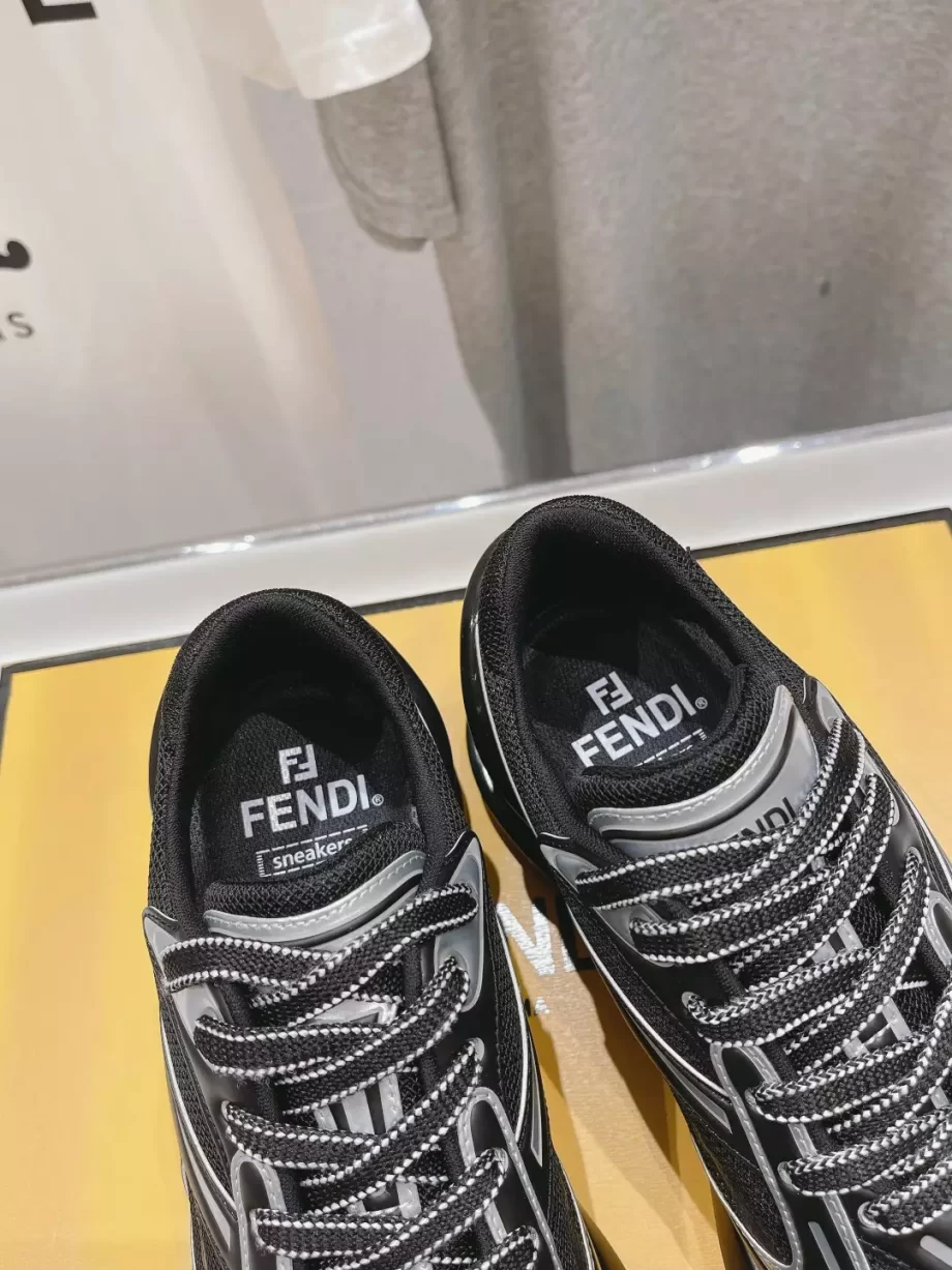 Fendi First 1 Black Fabric Running Sneakers - FD025