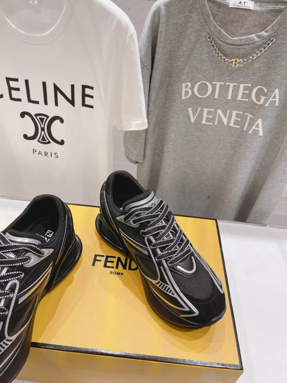 Fendi First 1 Black Fabric Running Sneakers - FD025