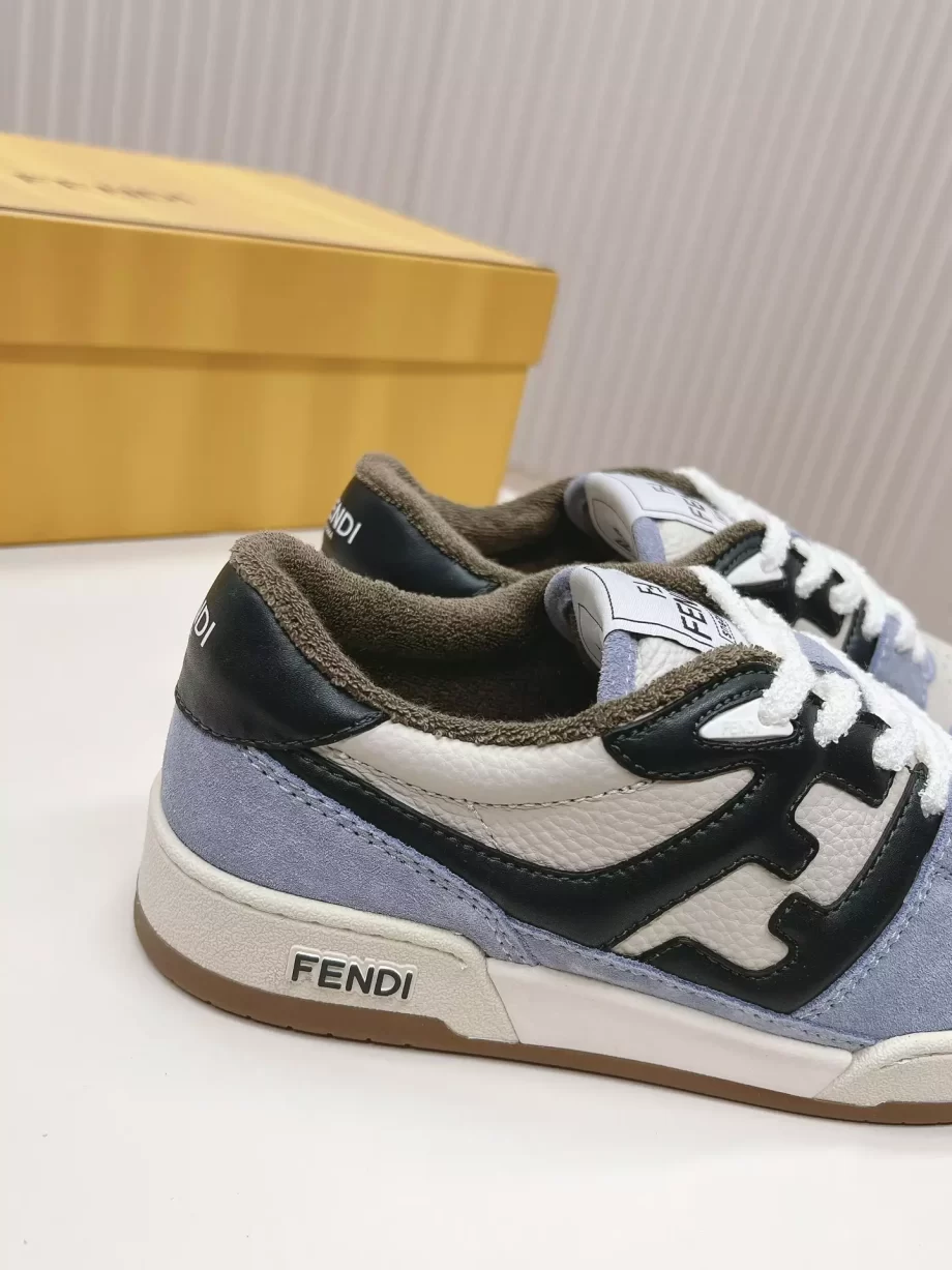 Fendi Match Light Blue Suede Low Tops Sneakers - FD029