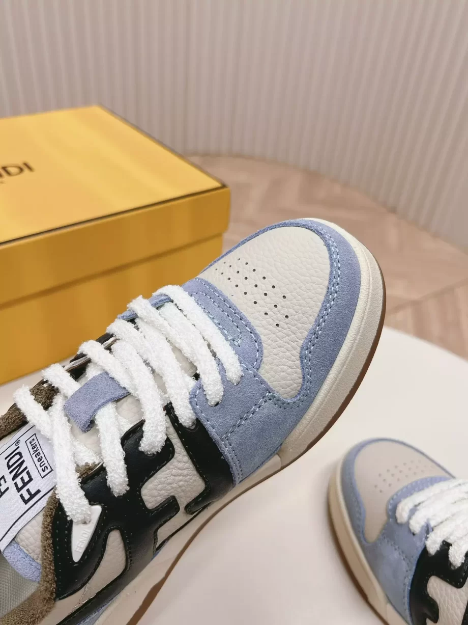 Fendi Match Light Blue Suede Low Tops Sneakers - FD029