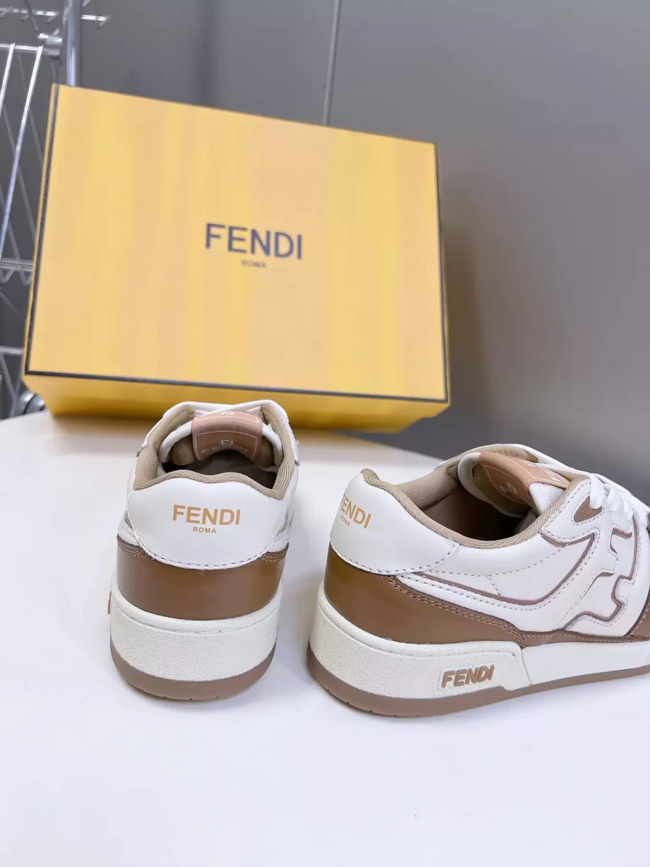 Fendi Match Sneakers Brown Leather Low Tops - FD028