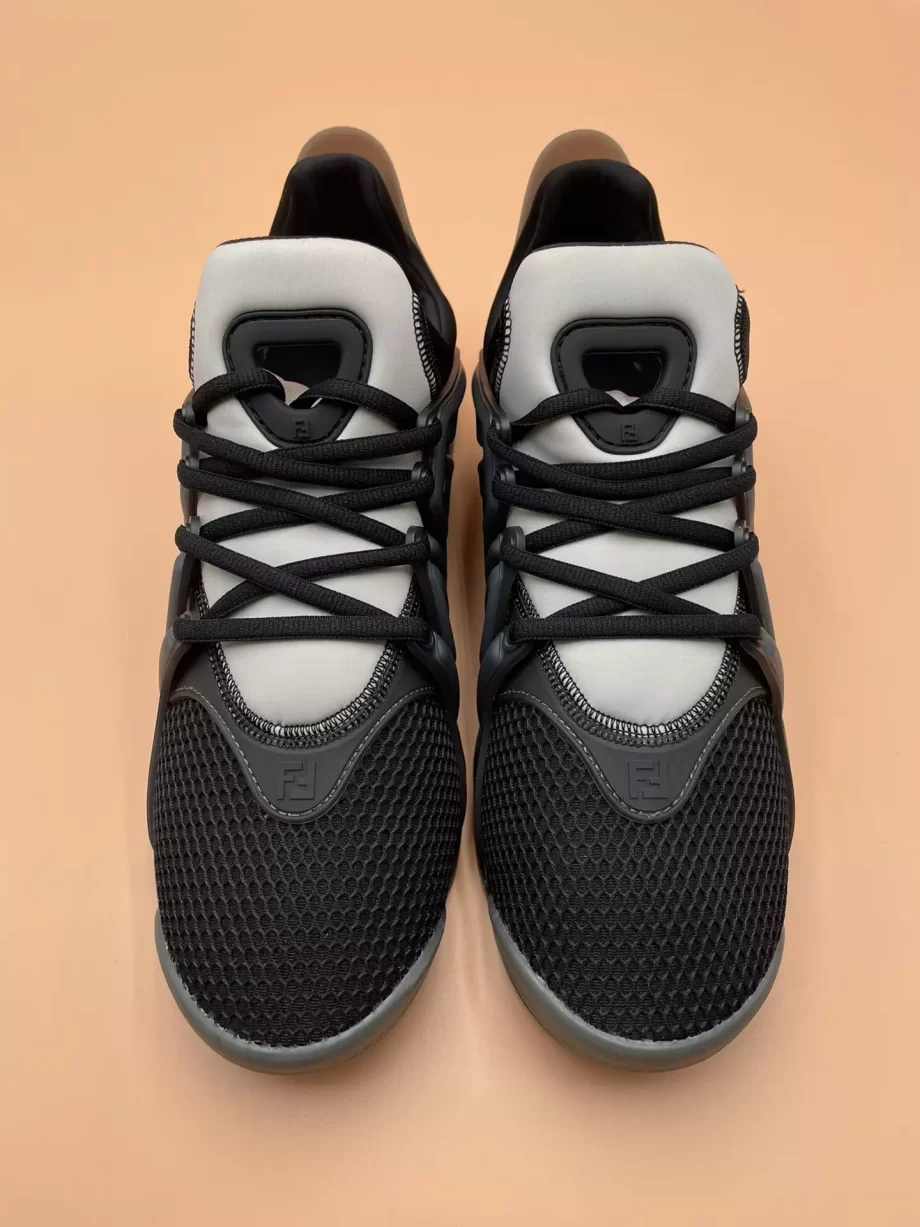 Fendi Tag Sneakers Black Technical Mesh Running - FD035