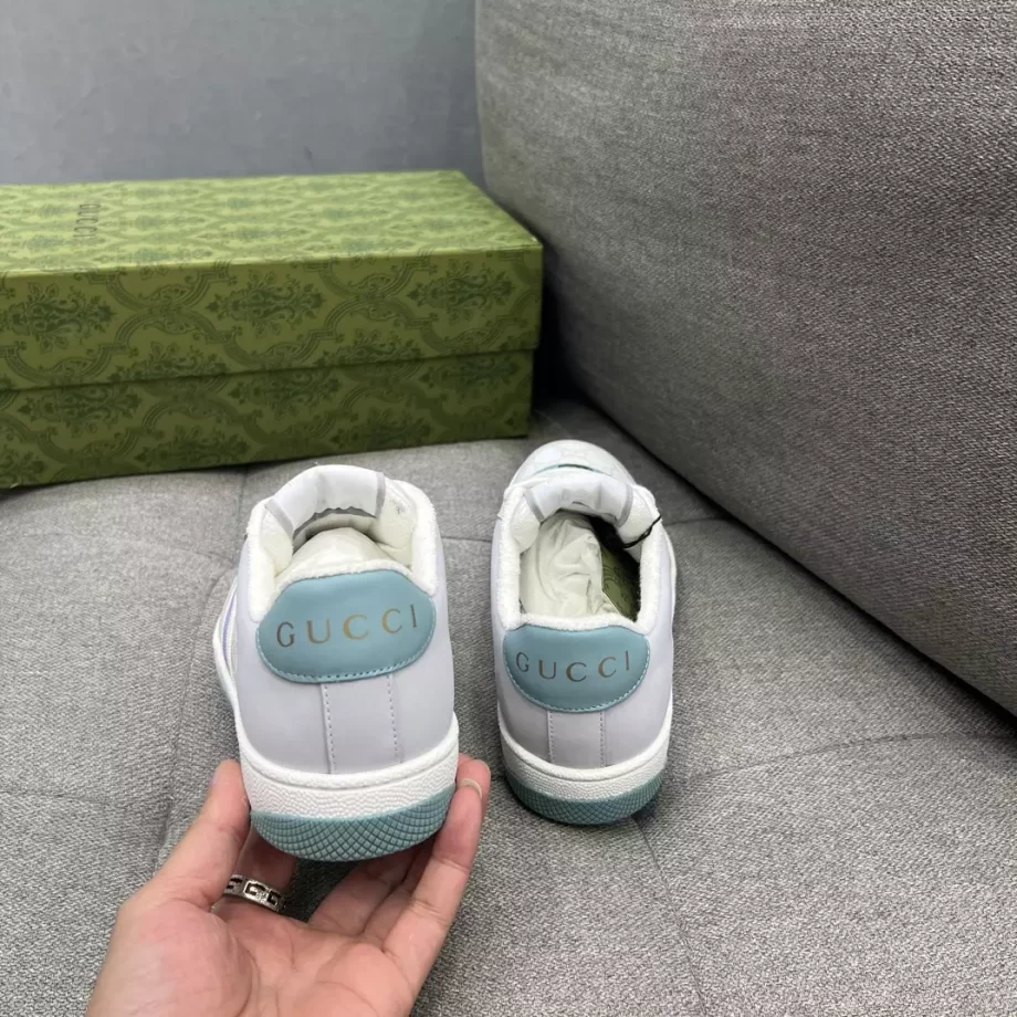 Gucci Screener Sneaker Light Blue and White Canvas - GCC228