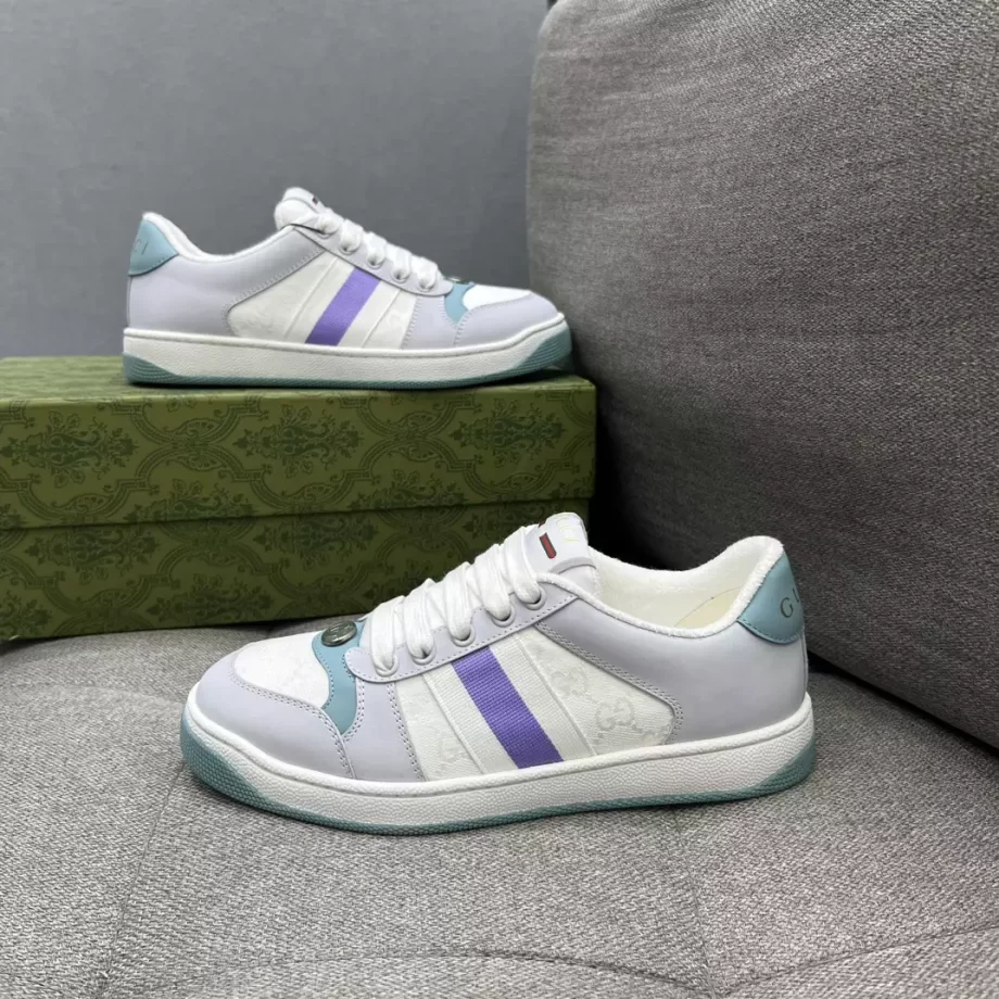 Gucci Screener Sneaker Light Blue and White Canvas - GCC228