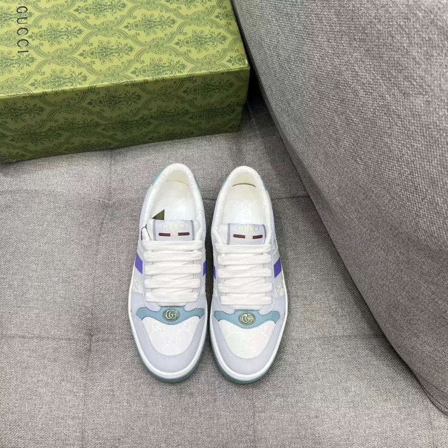 Gucci Screener Sneaker Light Blue and White Canvas - GCC228