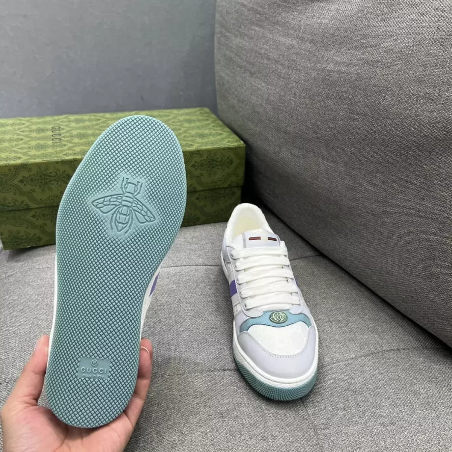 Gucci Screener Sneaker Light Blue and White Canvas - GCC228