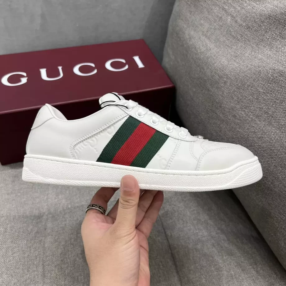 Gucci Screener Sneaker White Leather - GCC222