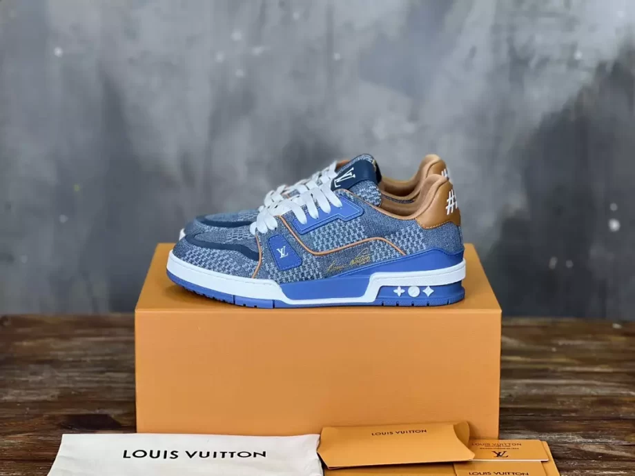 LV Trainer Sneaker Blue Damier 3D Denim - LSVT271