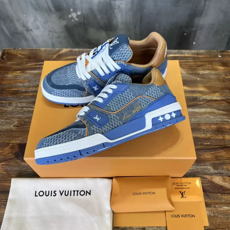 LV Trainer Sneaker Blue Damier 3D Denim - LSVT271