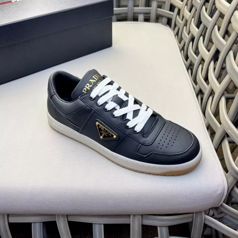 Prada Black Downtown Nappa Leather Sneakers - PRD062