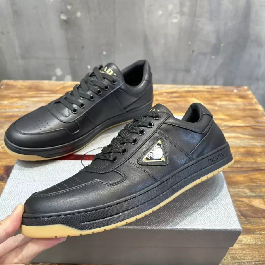 Prada Black Downtown Nappa Leather Sneakers - PRD064