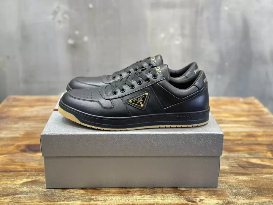 Prada Black Downtown Nappa Leather Sneakers - PRD064