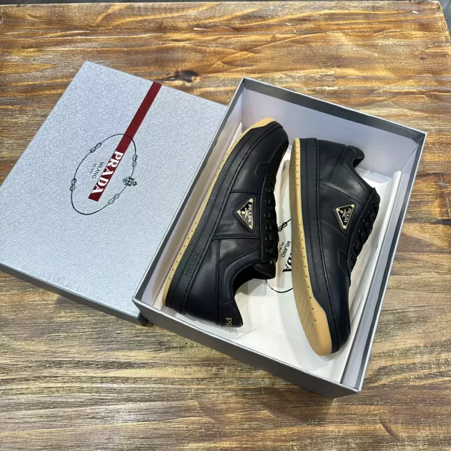 Prada Black Downtown Nappa Leather Sneakers - PRD064