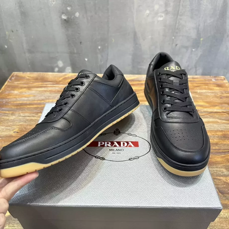 Prada Black Downtown Nappa Leather Sneakers - PRD064