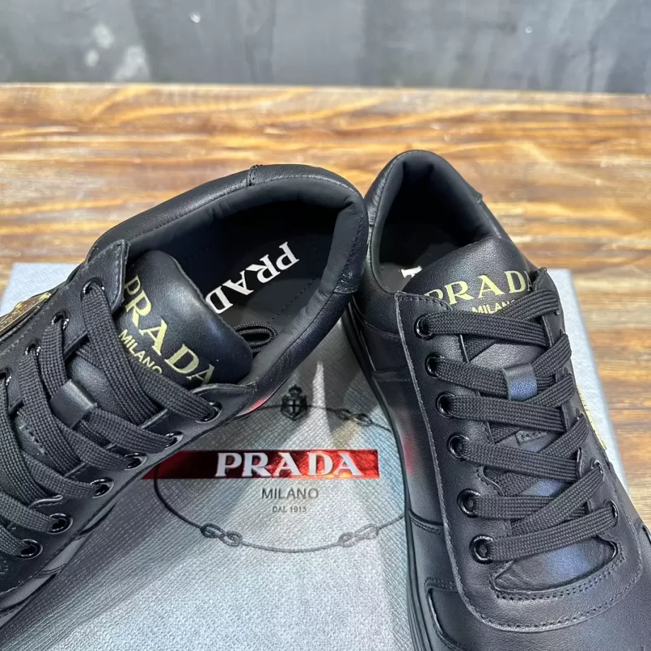 Prada Black Downtown Nappa Leather Sneakers - PRD064