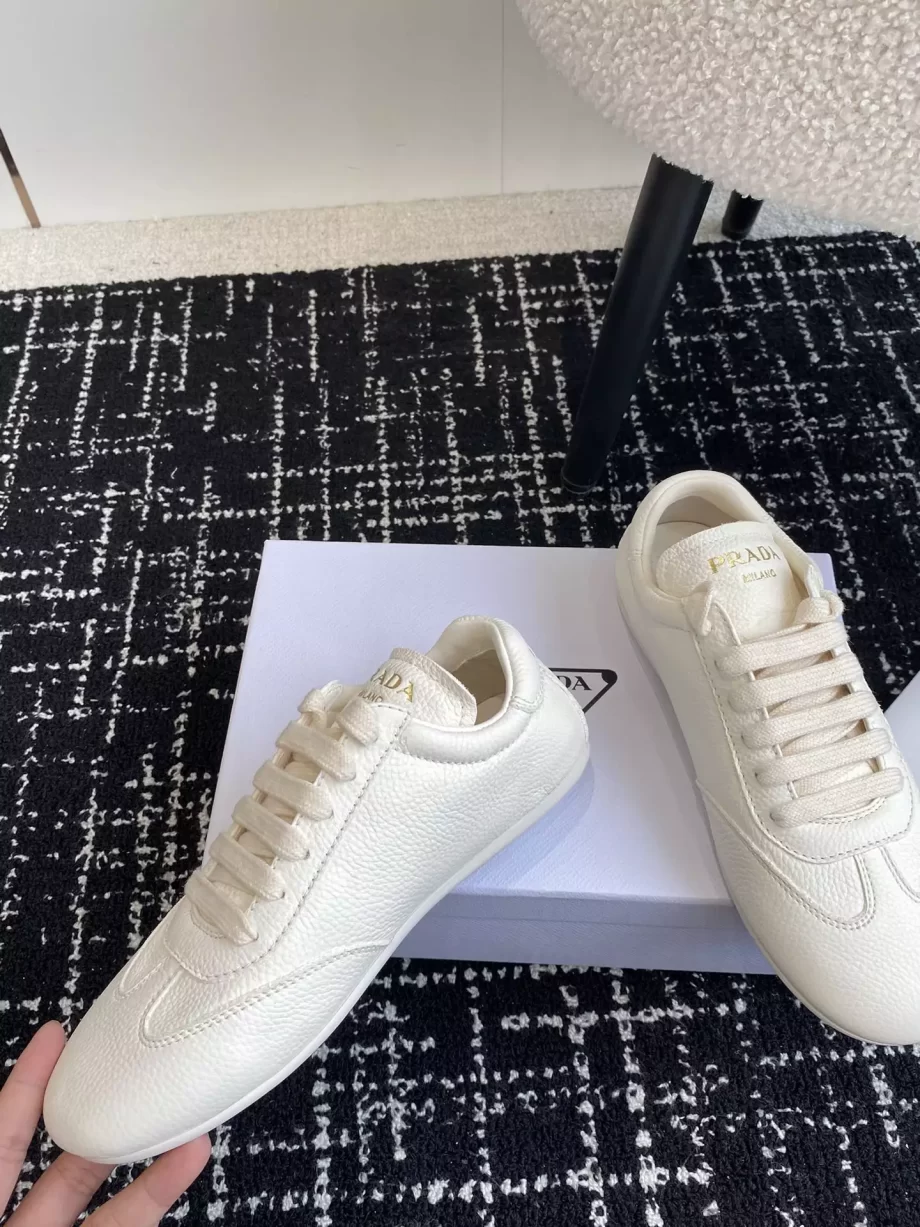 Prada Ivory Leather Sneakers - PRD067