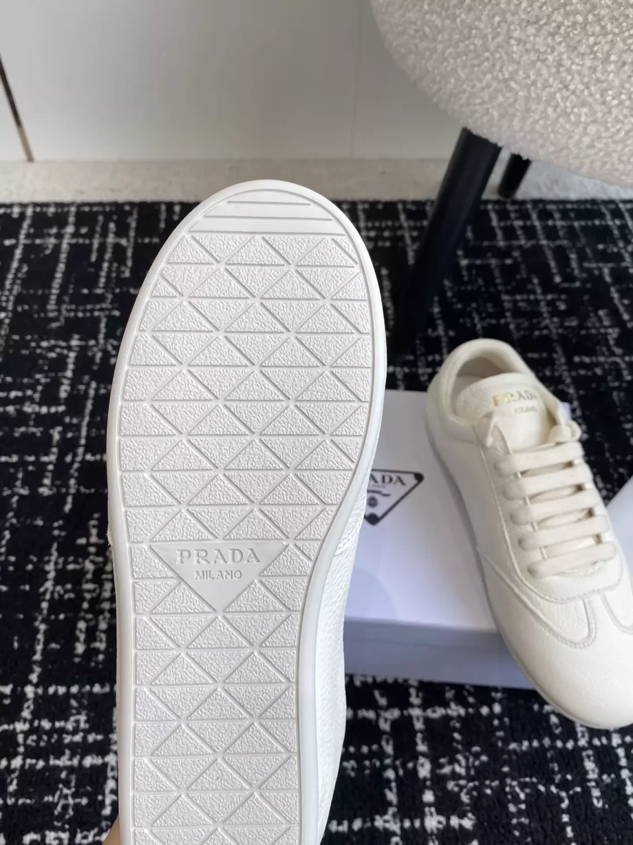 Prada Ivory Leather Sneakers - PRD067