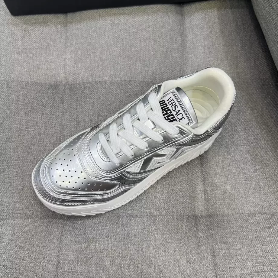 Versace Metallic Greca Odissea Sneakers Silver - VSC046