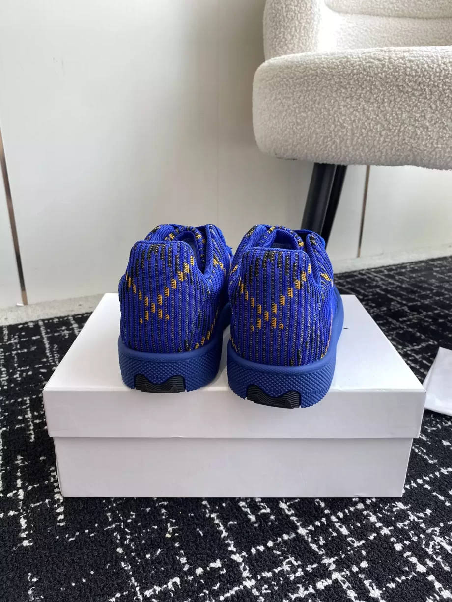 Burberry Check Knit Box Sneakers in Bright Navy - BBR56