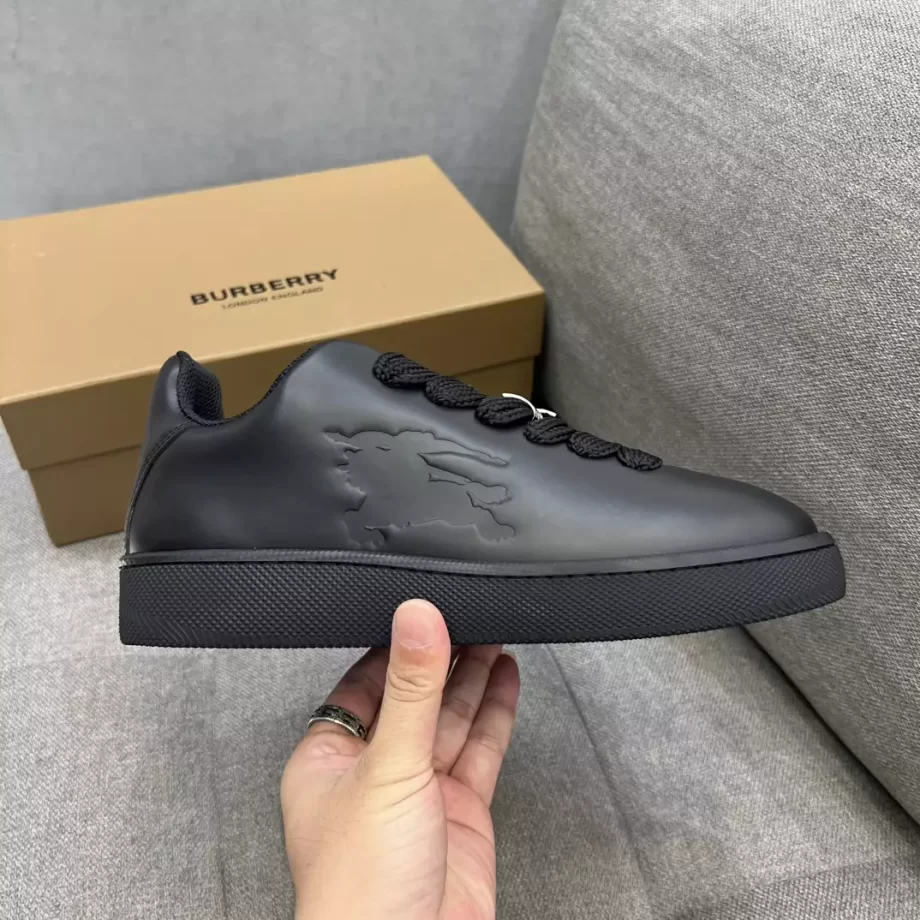 Burberry Leather Box Sneakers in Black