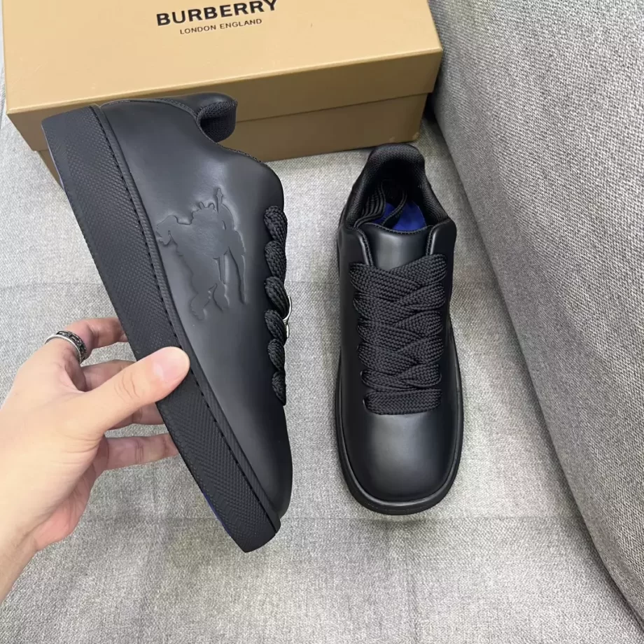 Burberry Leather Box Sneakers in Black