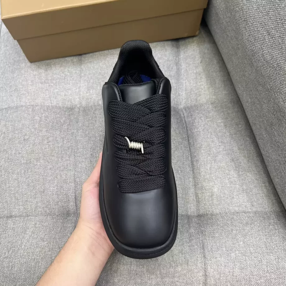 Burberry Leather Box Sneakers in Black