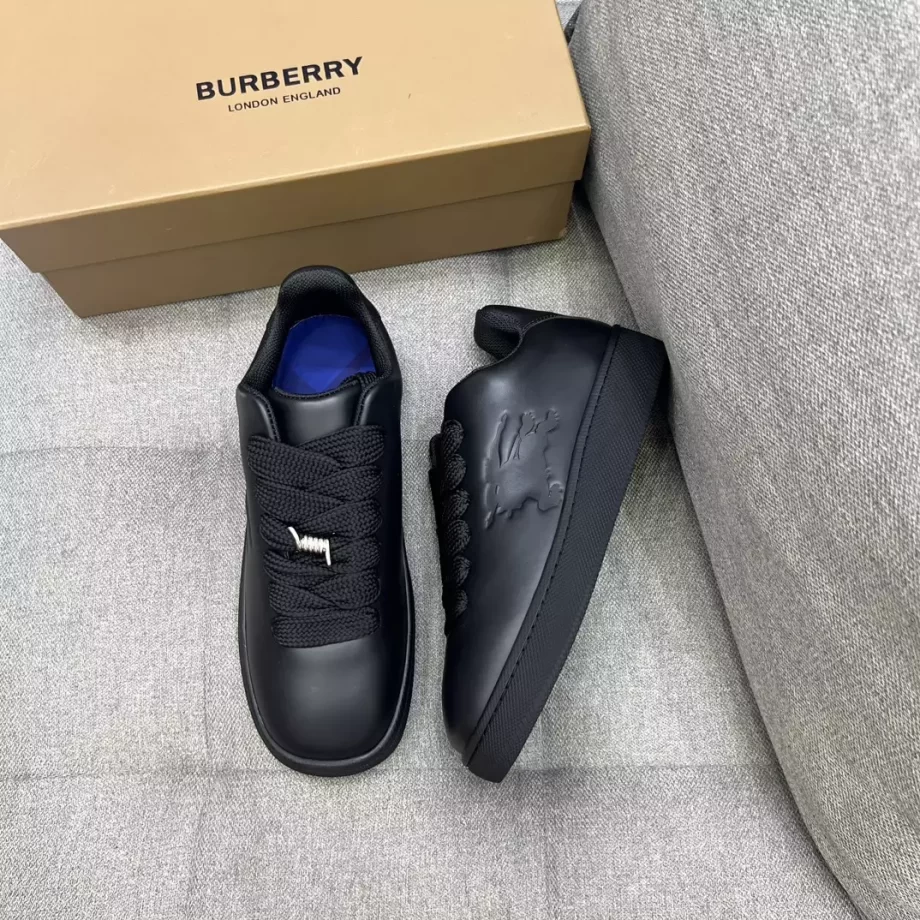 Burberry Leather Box Sneakers in Black