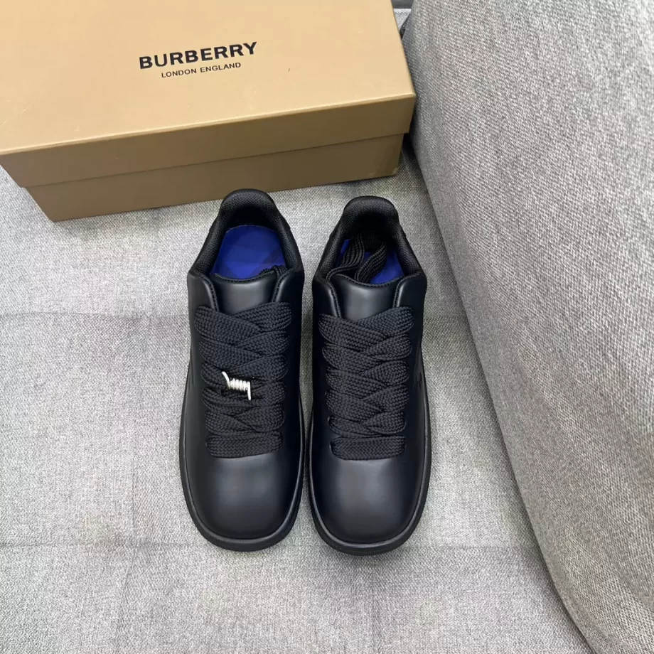 Burberry Leather Box Sneakers in Black