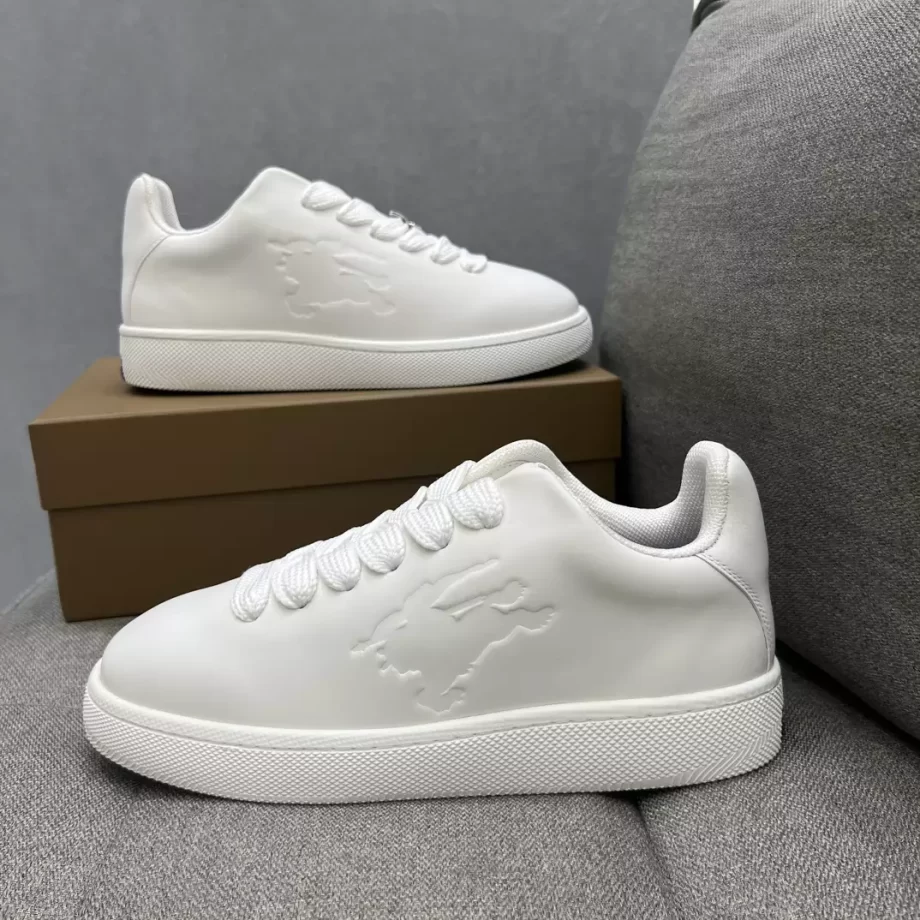 Burberry Leather Box Sneakers in White - BBR53