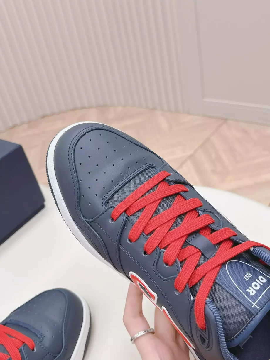 DIOR AND STONE ISLAND B57 Low-Top Sneaker Blue and Red Smooth Calfskin - CDO145