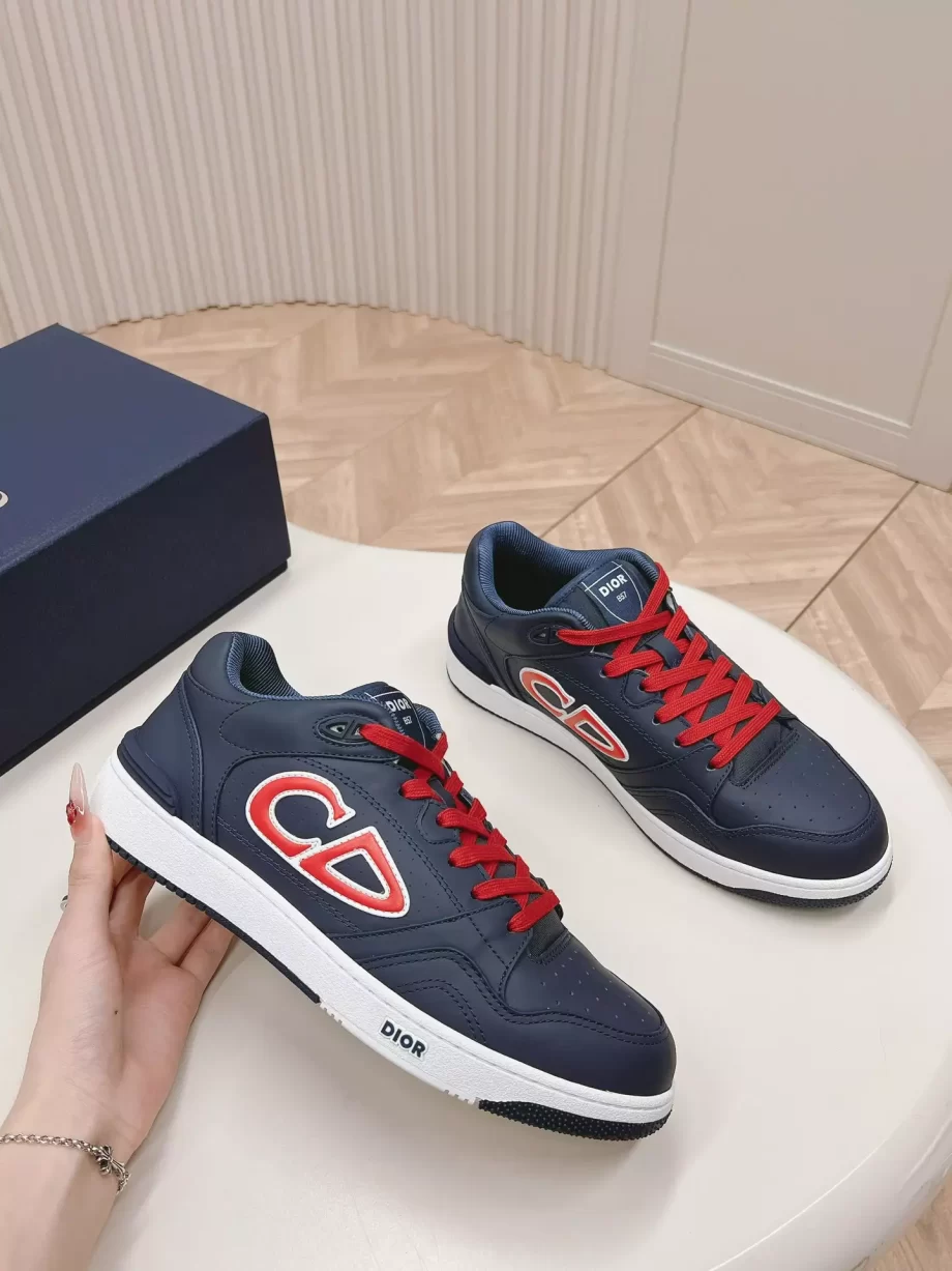 DIOR AND STONE ISLAND B57 Low-Top Sneaker Blue and Red Smooth Calfskin - CDO145