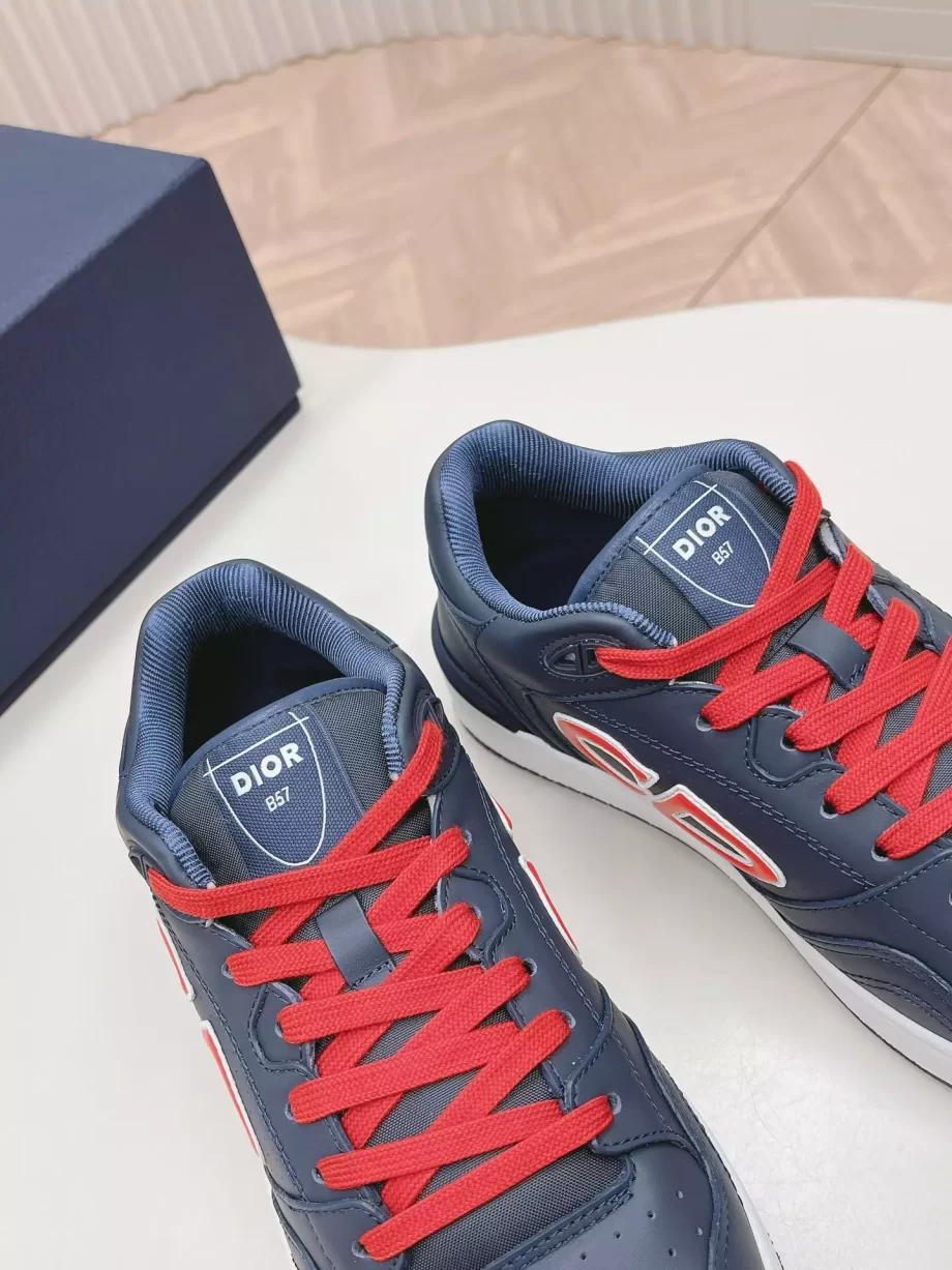 DIOR AND STONE ISLAND B57 Low-Top Sneaker Blue and Red Smooth Calfskin - CDO145