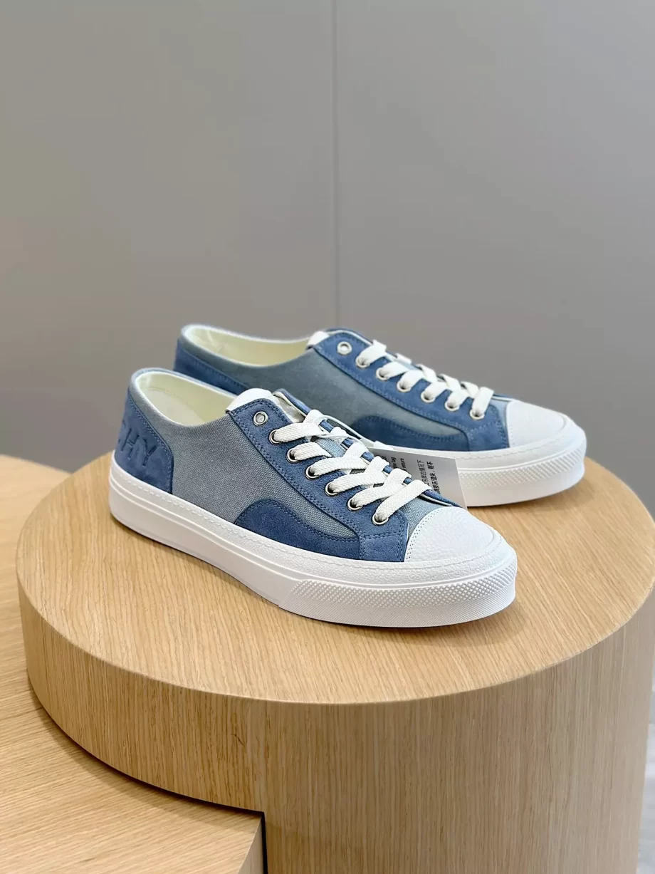 Givenchy City Sneakers in Canvas and Suede Sky Blue - G54V