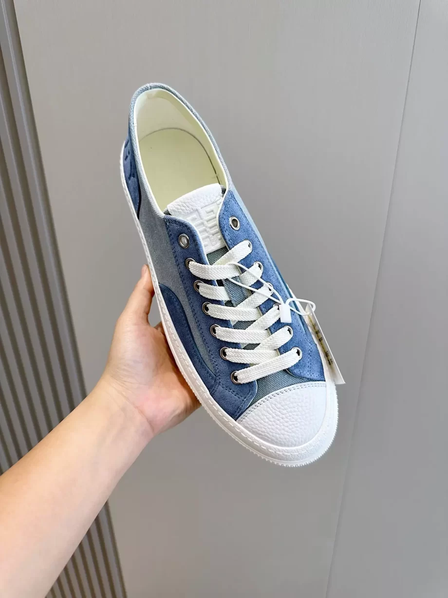 Givenchy City Sneakers in Canvas and Suede Sky Blue - G54V