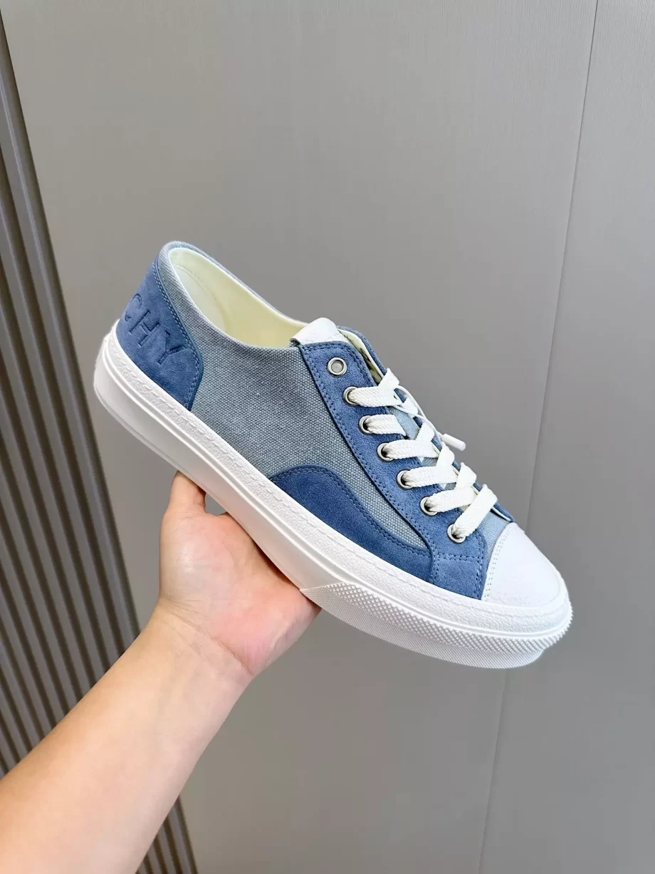 Givenchy City Sneakers in Canvas and Suede Sky Blue - G54V