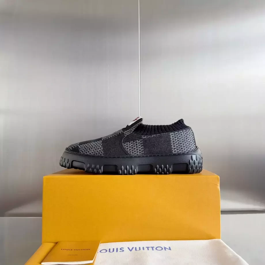 LV Space Lander Slip On Black Damier Denim - LSVT288