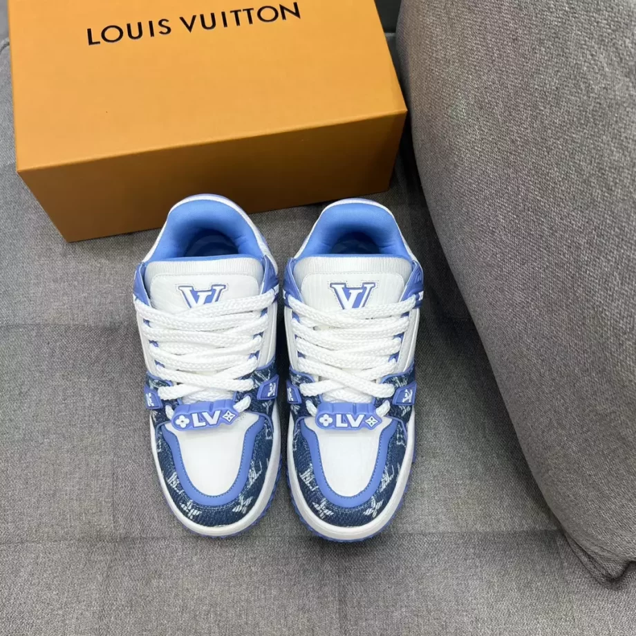 LV Trainer Maxi Sneaker Blue Monogram Denim - LSVT283