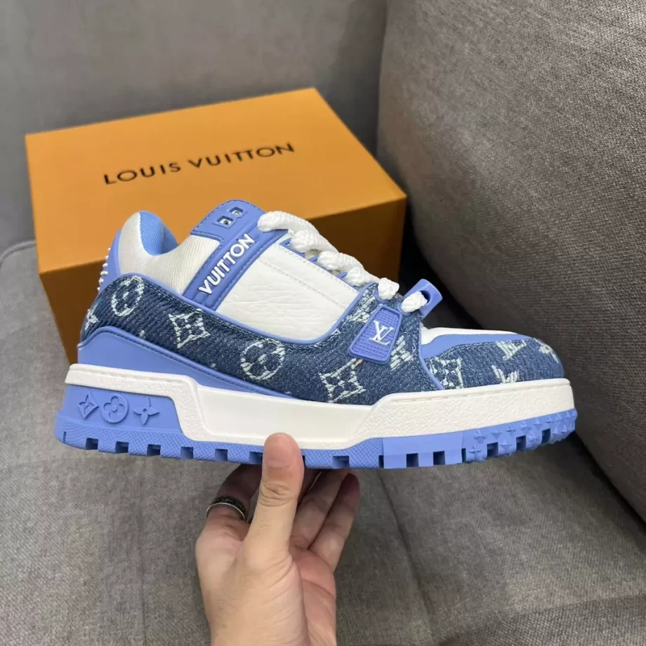 LV Trainer Maxi Sneaker Blue Monogram Denim - LSVT283