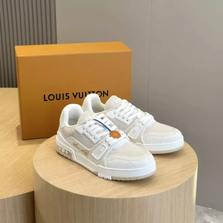 LV Trainer Sneaker Beige Monogram Denim - LSVT281