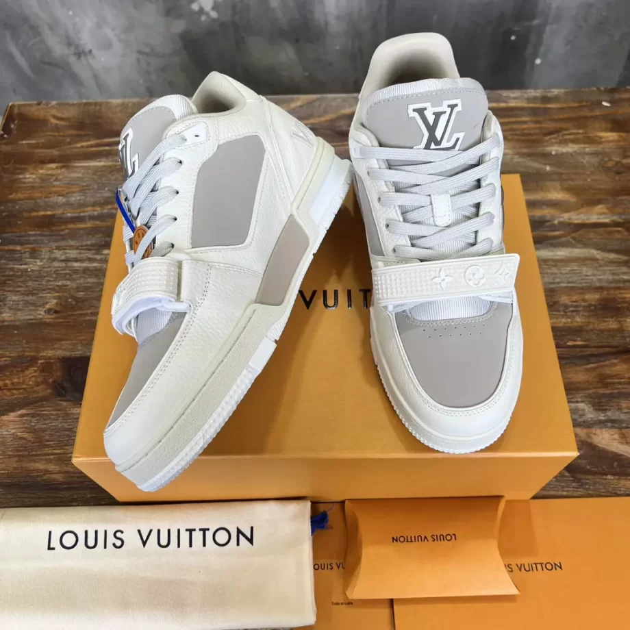 LV Trainer Sneaker Beige Nubuck Calf Leather and Grained Calf Leather - LSVT294