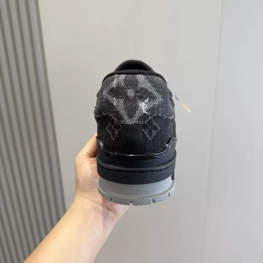 LV Trainer Sneaker Black Monogram Denim - LSVT279