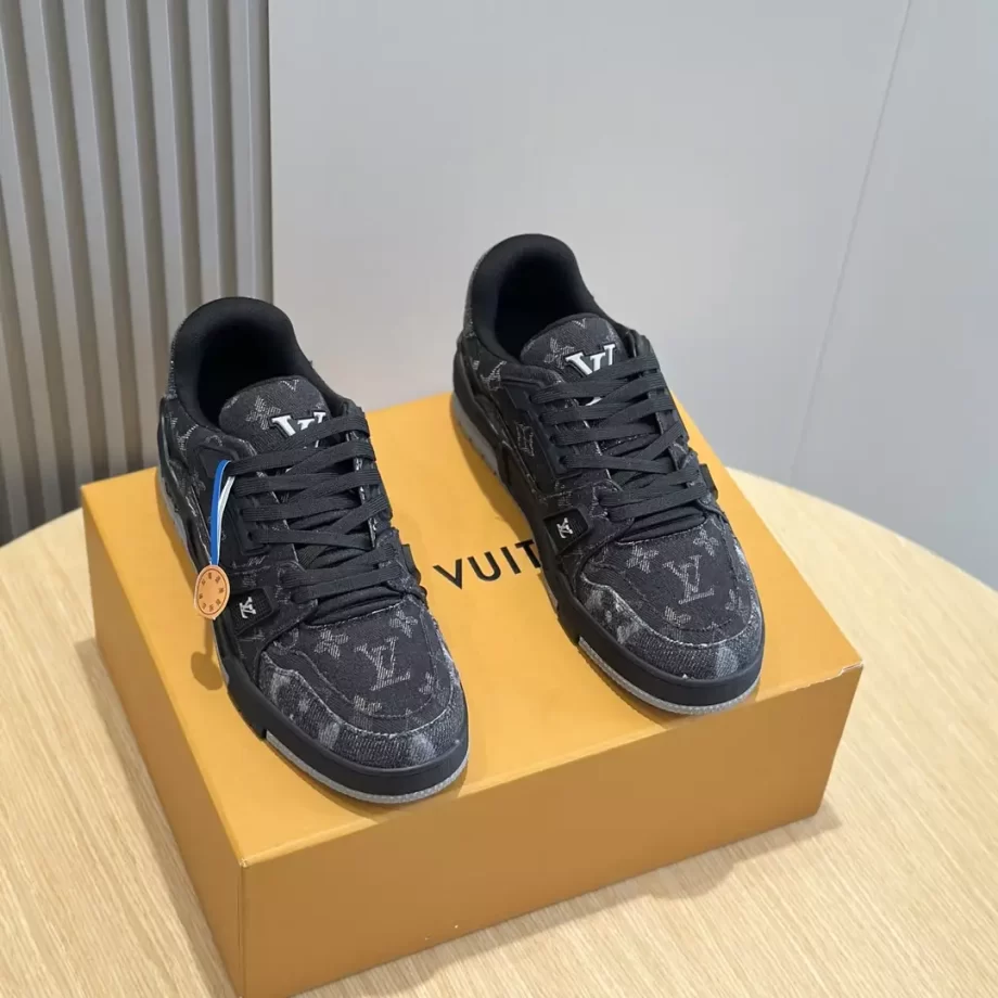 LV Trainer Sneaker Black Monogram Denim - LSVT279