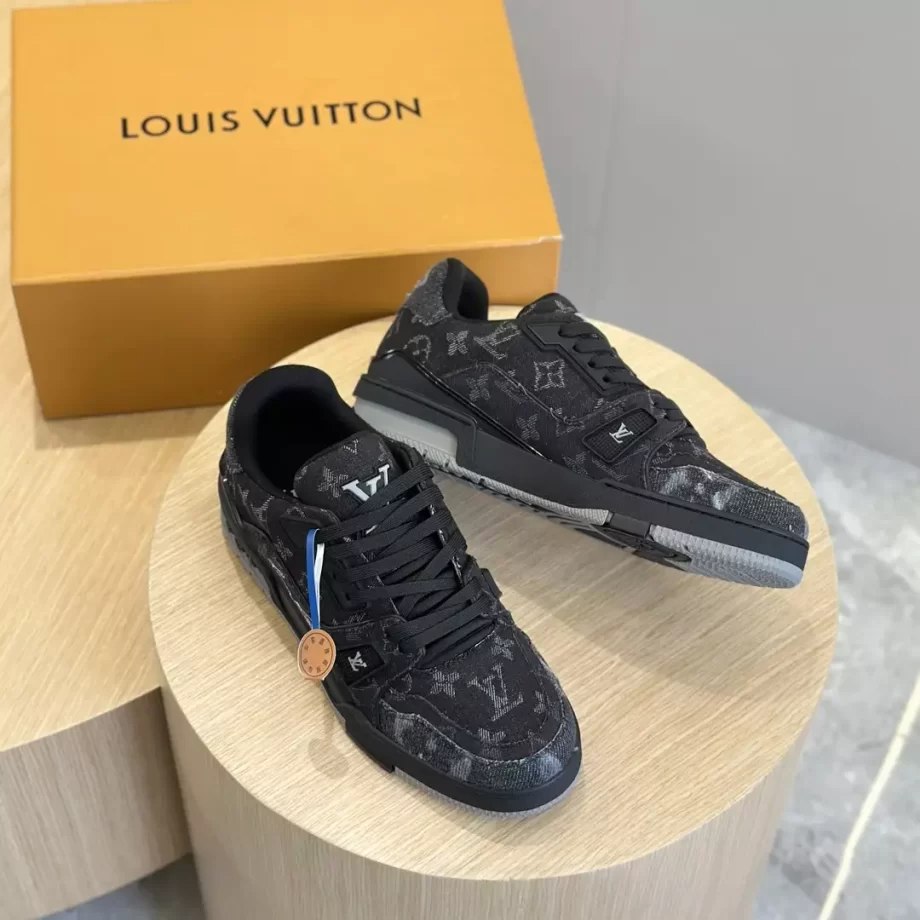 LV Trainer Sneaker Black Monogram Denim - LSVT279