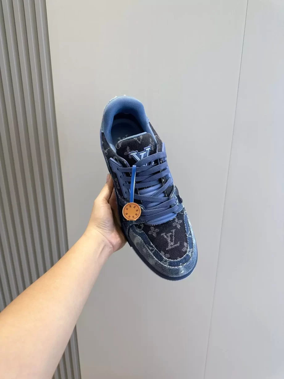 LV Trainer Sneaker Blue Monogram Denim - LSVT280