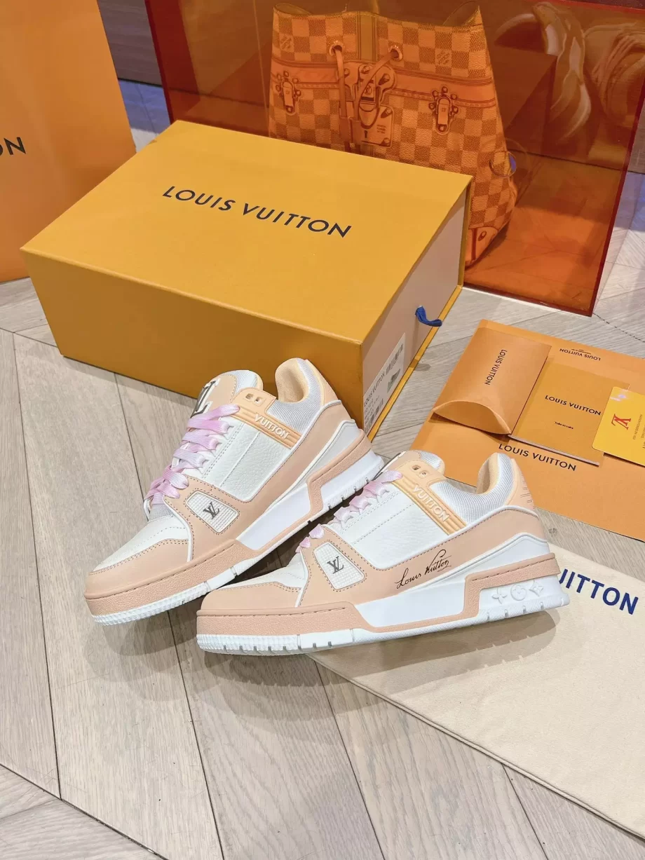 LV Trainer Sneaker Orange Nubuck and Grained Leather - LSVT291