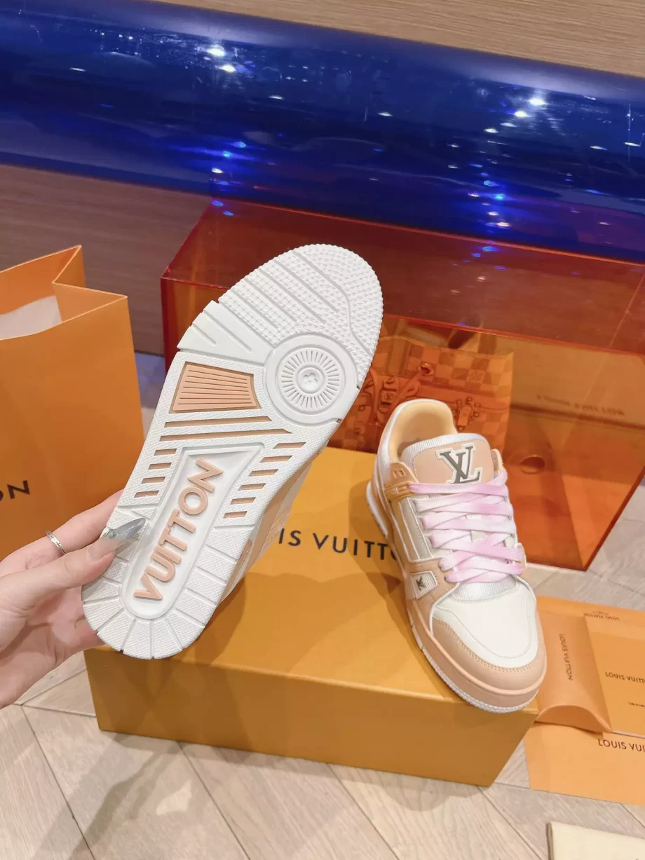 LV Trainer Sneaker Orange Nubuck and Grained Leather - LSVT291