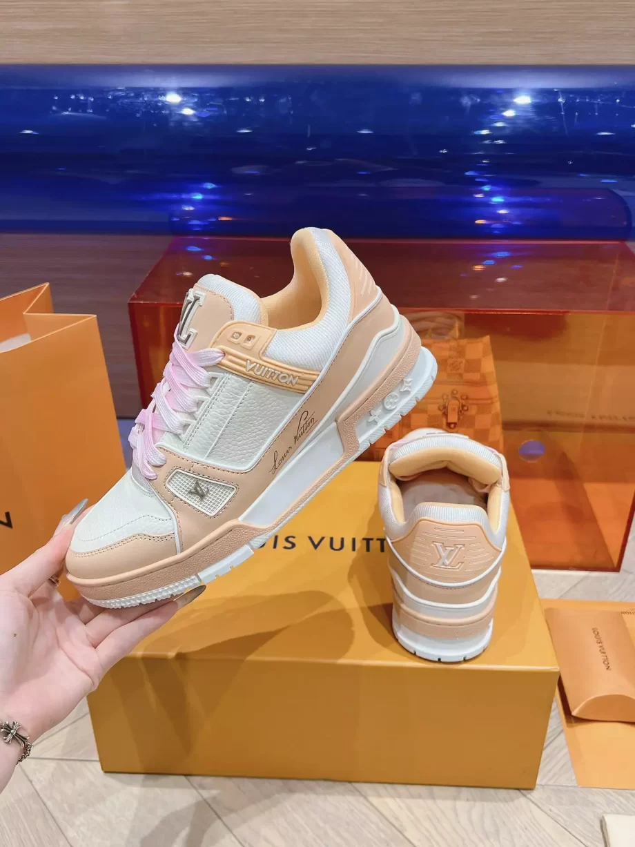 LV Trainer Sneaker Orange Nubuck and Grained Leather - LSVT291