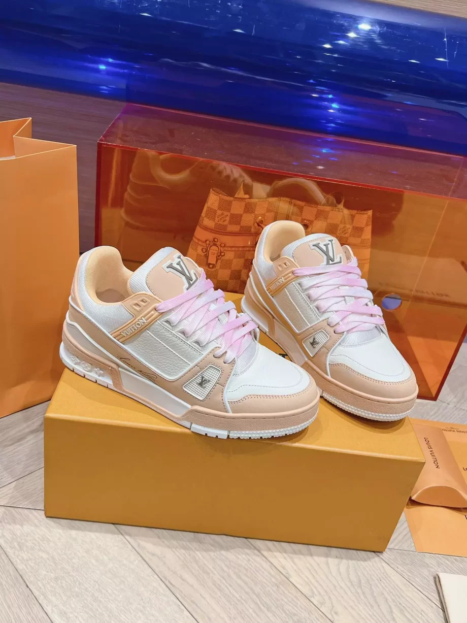 LV Trainer Sneaker Orange Nubuck and Grained Leather - LSVT291